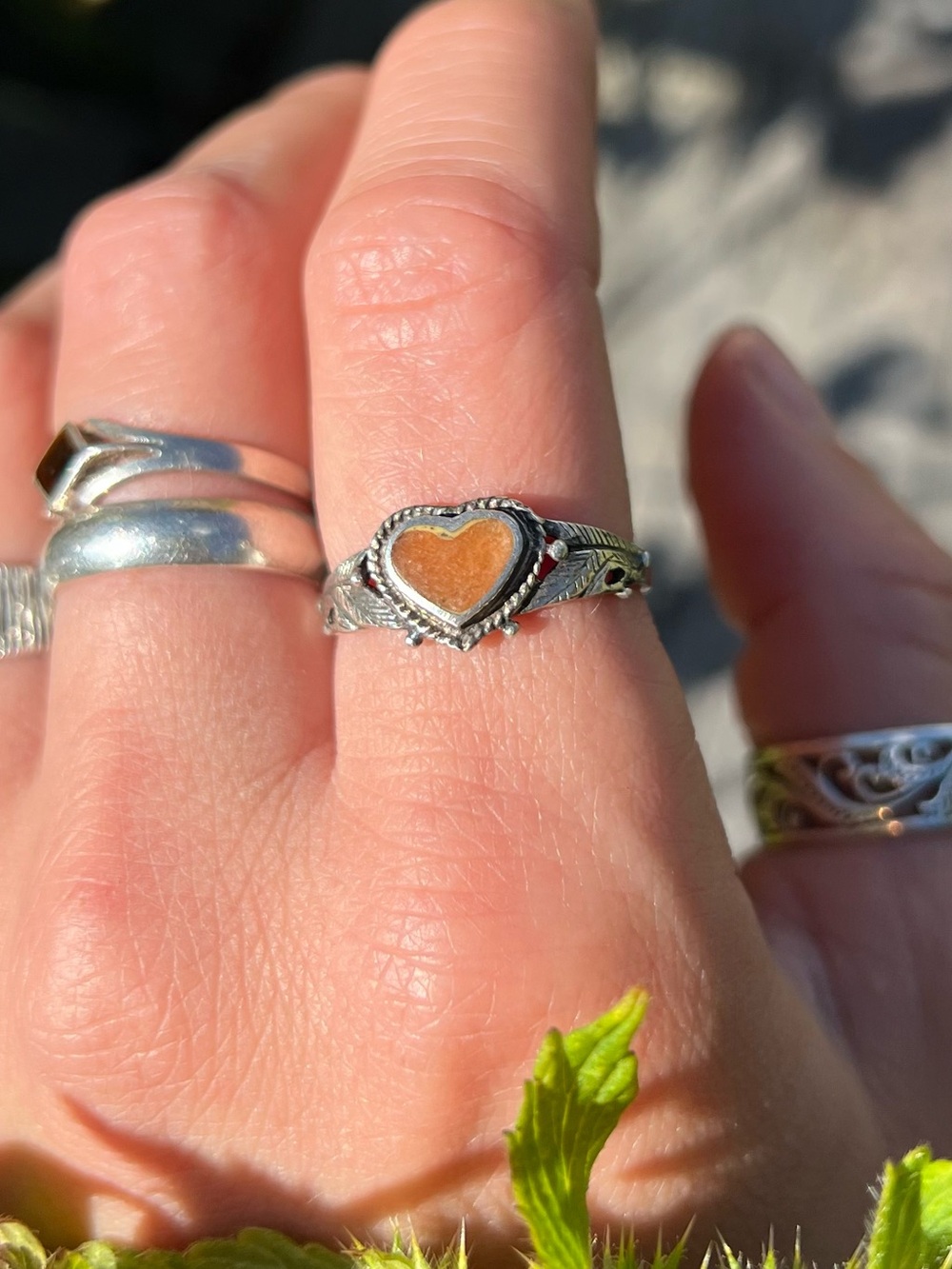 Vintage Sterling Silver Heart Ring